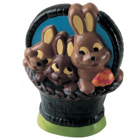 3D Поликарбонатна форма "Зайци в кошница"